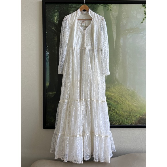 Gunne Sax Dresses & Skirts - Vintage 1970s Gunne Sax Wedding Dress 70s boho maxi Romantic Renaissance Bridal